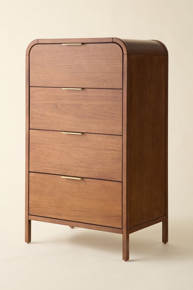 Kane Tall Wood 4-Drawer Dresser | Urban Outfitters
