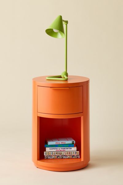 Urban Outfitters Kane Round Storage Nightstand In Tangerine At  In Orange