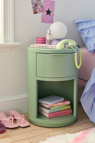 Urban Outfitters Kane Round Storage Nightstand In Sage At