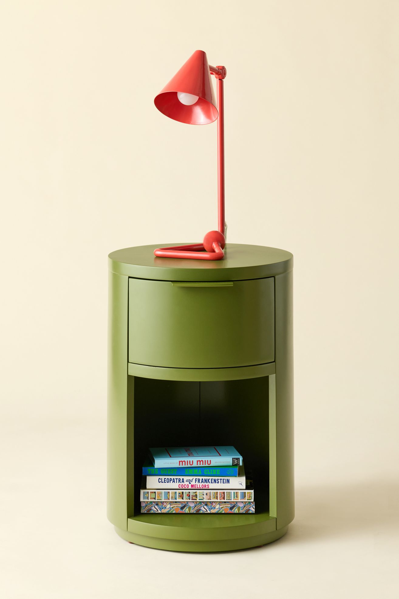 Kane Round Storage Nightstand - Lichen