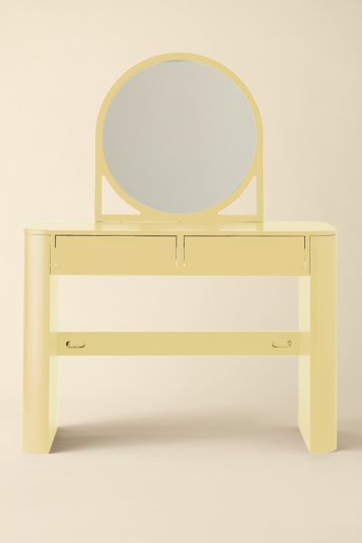 Urban Outfitters Kane Wood Mirror Vanity In Butter Yellow At
