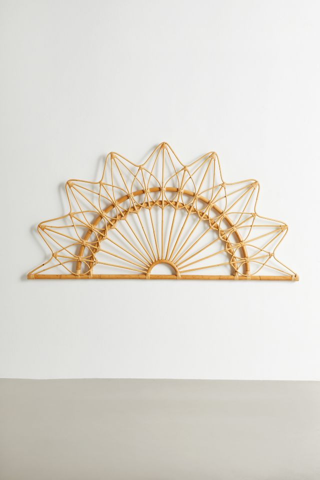 Rattan Sun Wall Hanging/Floating Headboard #1