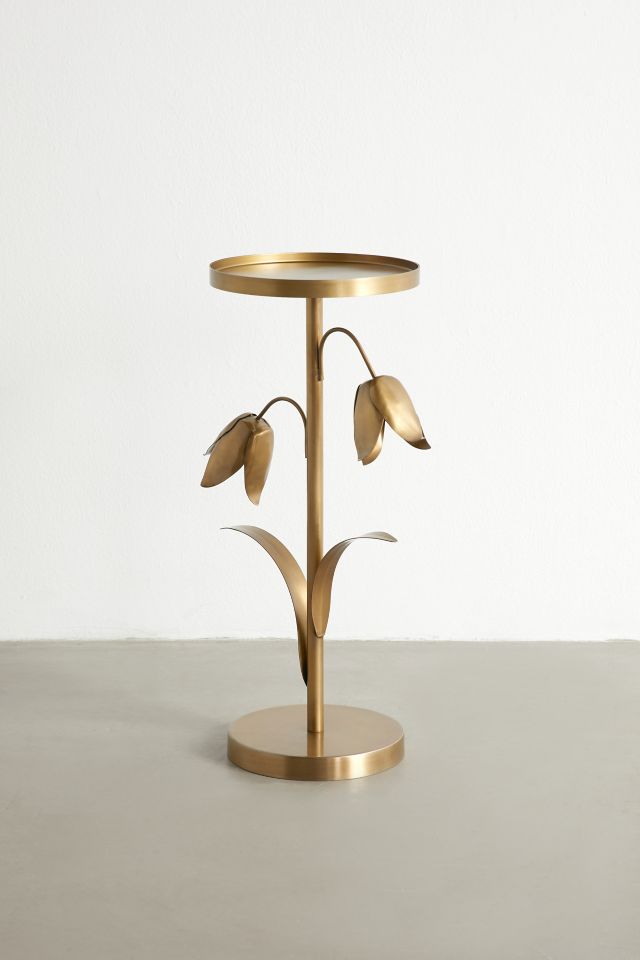 Lily Of The Valley Circular Iron Side Table #1