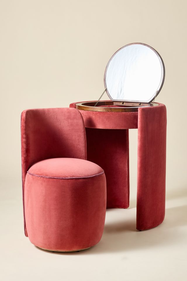 Jane Mirror Vanity & Stool Set - Mid-Century Modern