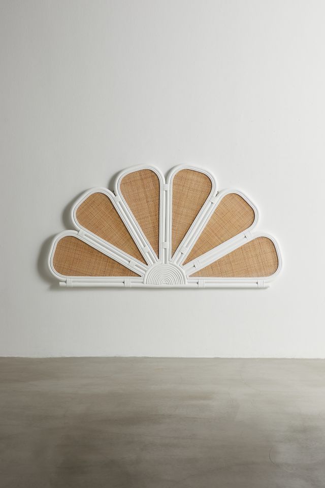 Grace Flower Rattan Floating Headboard #1