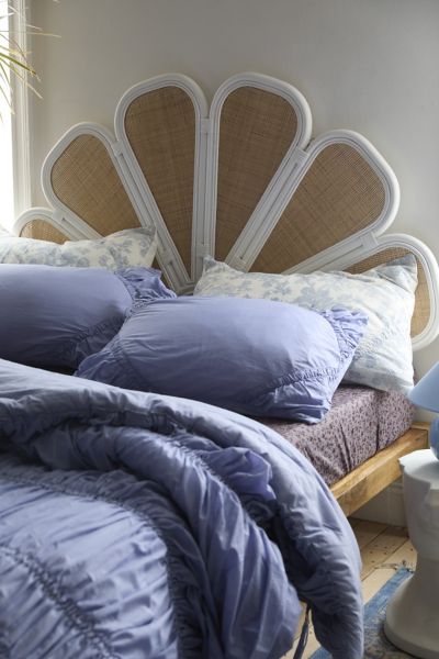 Callista Scalloped Velvet Upholstered Floating Headboard