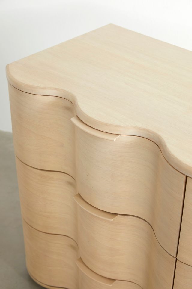 Aria 6-Drawer Short Wood Squiggle Dresser #3