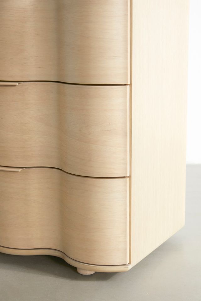 Aria 6-Drawer Short Wood Squiggle Dresser #4