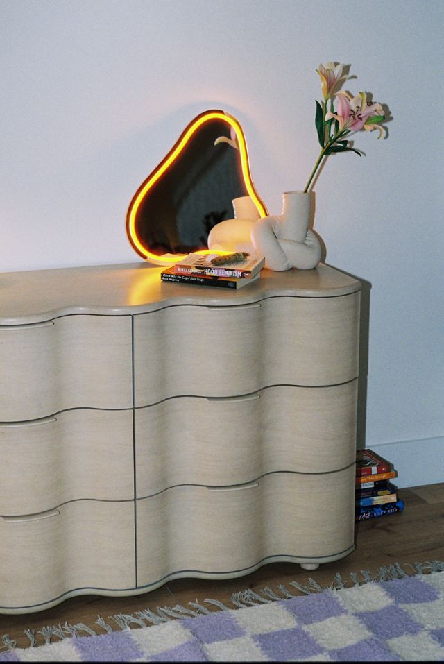 Aria 6-Drawer Short Wood Squiggle Dresser #5