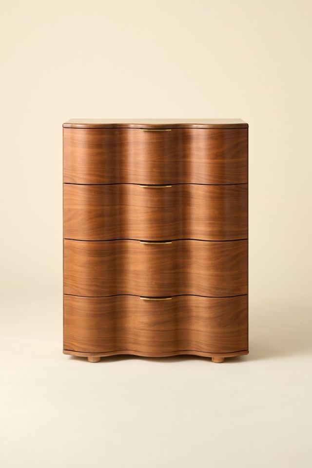 Aria Tall 4-Drawer Squiggle Dresser