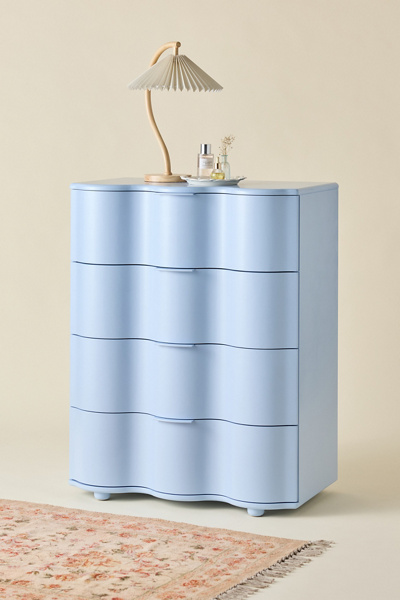 Aria Tall 4-Drawer Squiggle Dresser