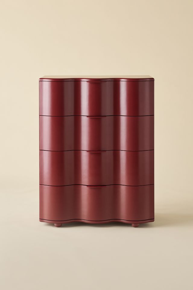 Aria Tall 4-Drawer Squiggle Dresser #1
