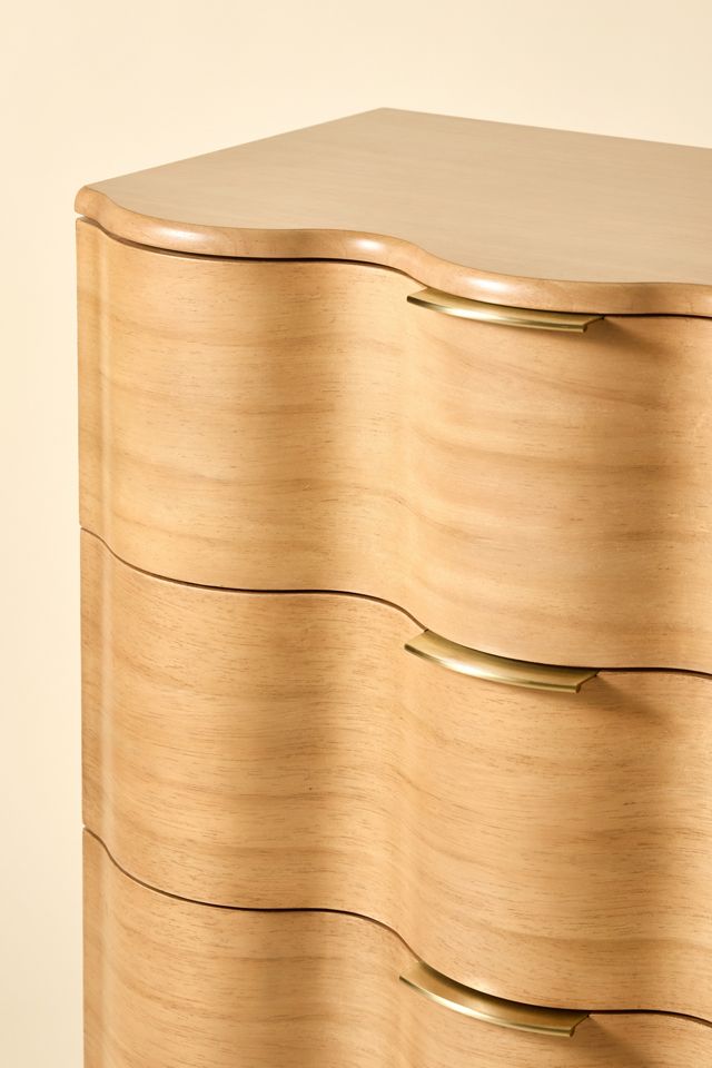Aria Wood Tall 4-Drawer Squiggle Dresser #2