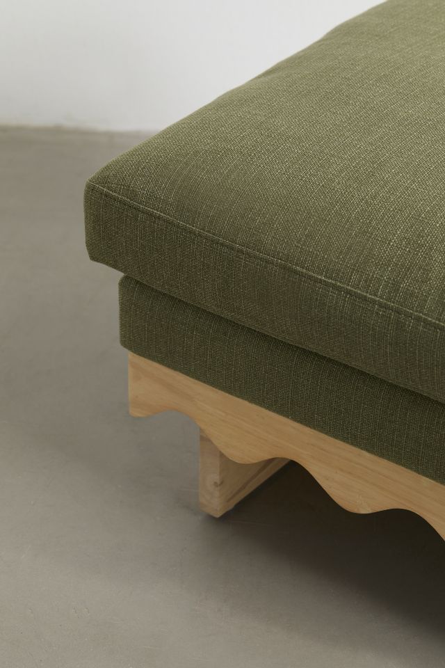 Roma Scallop Wood Ottoman #4