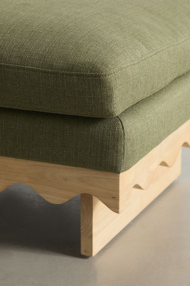 Roma Scallop Wood Ottoman #5