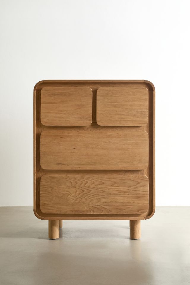 Steve Tall 4-Drawer Wood Dresser #1