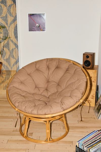 Urban Outfitters Papasan Rattan Chair & Cushion Set In Brown At