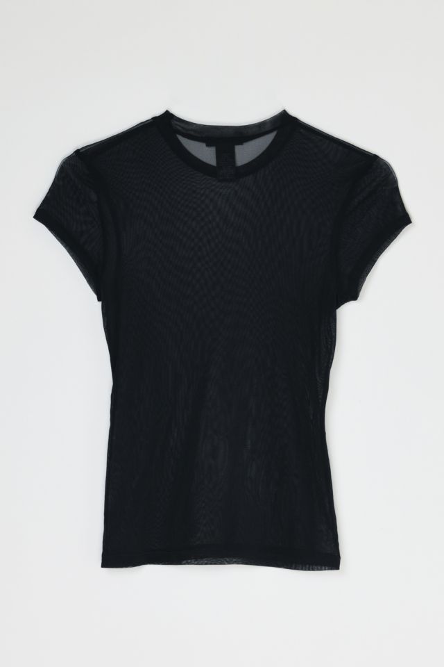 Vintage Y2k Black Mesh Sheer T-Shirt #2