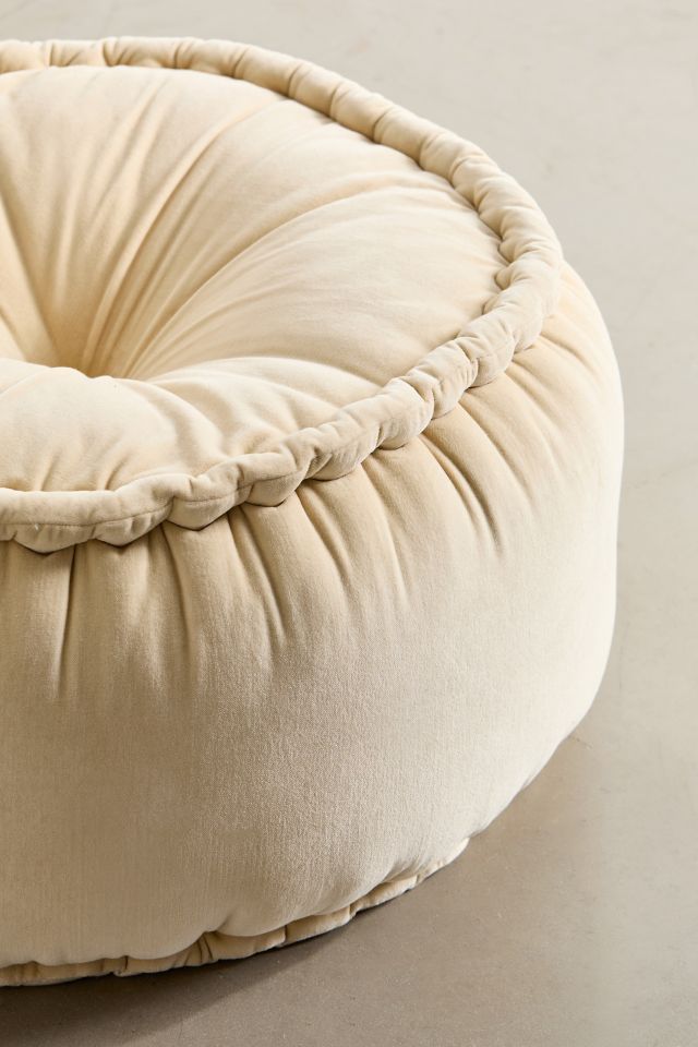Kathe Round Velvet Floor Pouf #2
