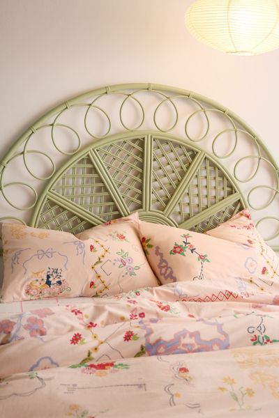 Urban Outfitters Safa Arch Rattan Floating Headboard In Sage At  In Sage