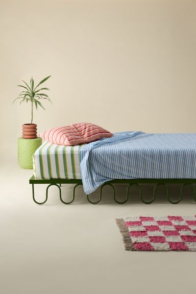 Urban Outfitters Lucie Squiggle Colorful Iron Bed In Green At  In Green