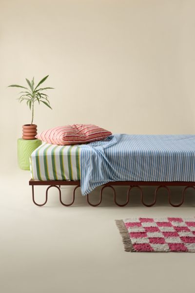 Sienna Curving Checkered Pattern Bench