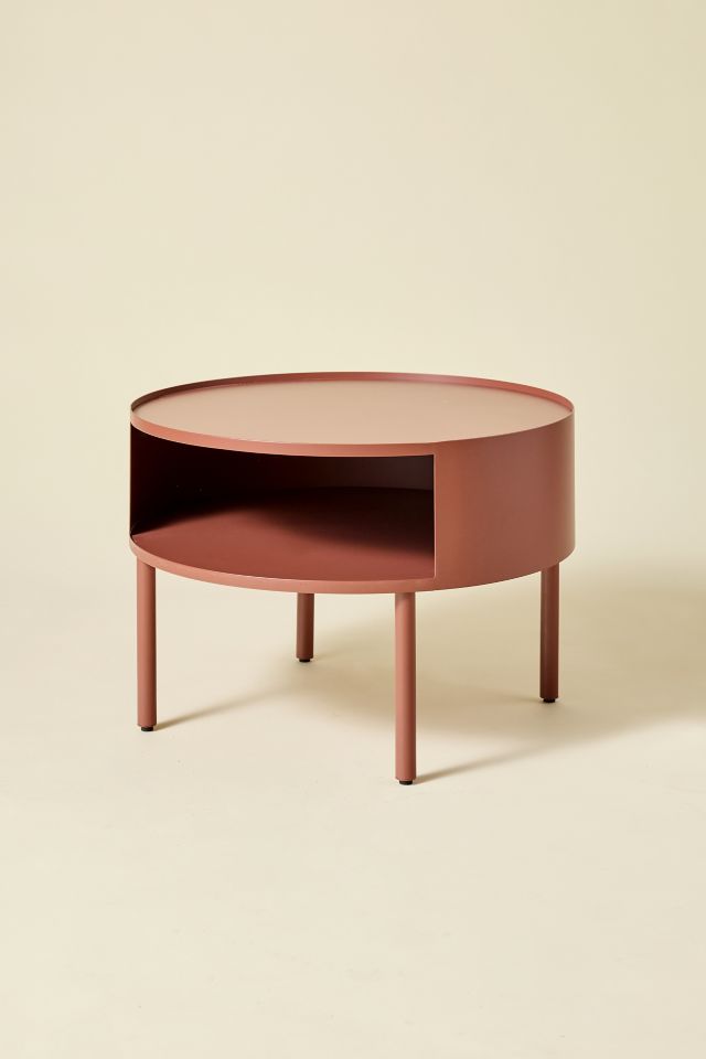 Lucie Round Iron Storage Coffee Table #1