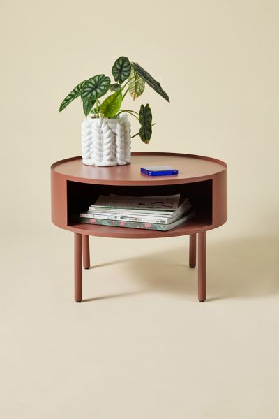 Lucie Round Iron Storage Coffee Table