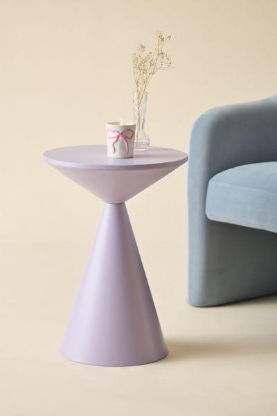 Saylor Round Metal Hourglass Side Table