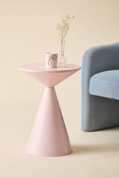 Urban Outfitters Saylor Round Metal Hourglass Side Table In Pink At