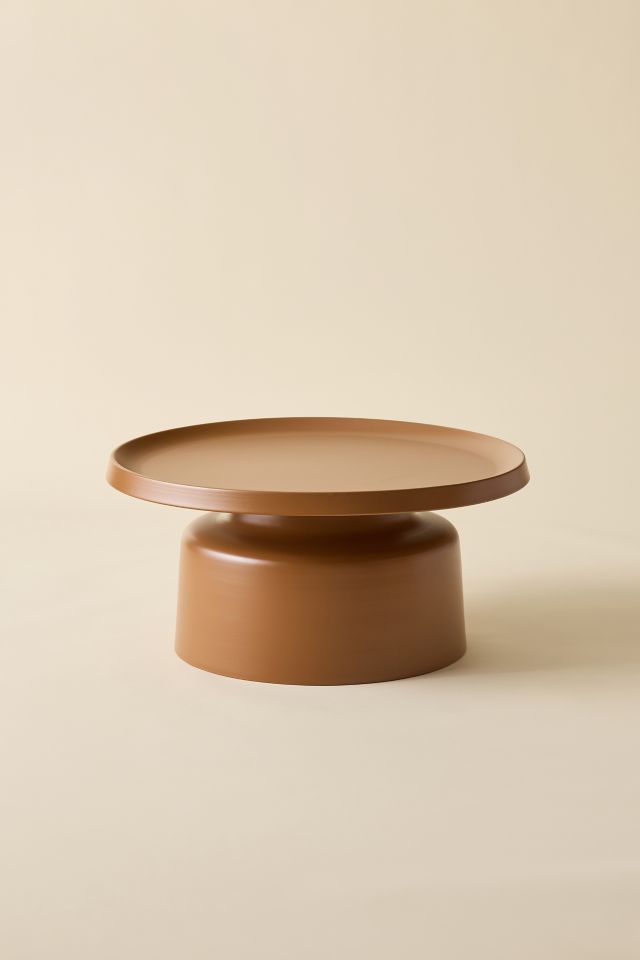 Faye Short Pedestal Metal Coffee Table