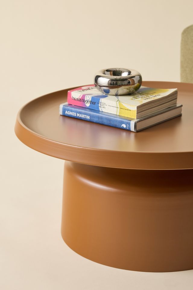 Faye Short Pedestal Metal Coffee Table