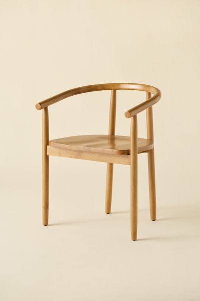 Urban Outfitters Juno Curving Wood Dining Chair In Tan At