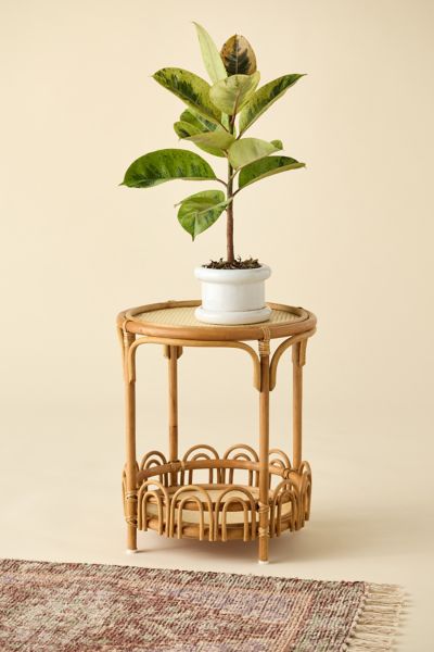 Urban Outfitters Zoe Round Rattan Storage Side Table In Natural At