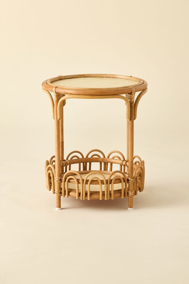 Zoe Round Rattan Storage Side Table #1