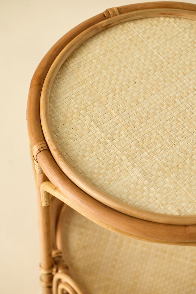 Zoe Round Rattan Storage Side Table #2