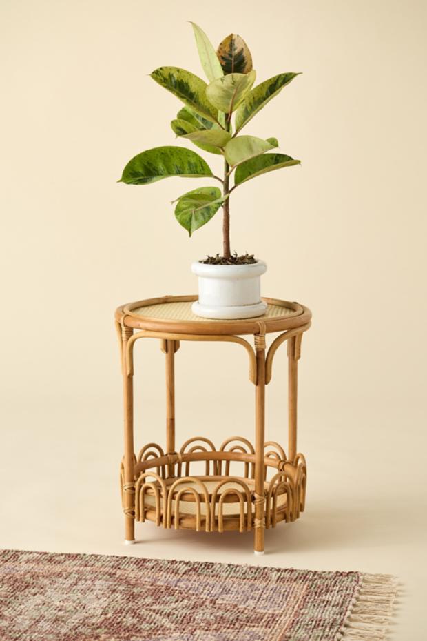 Zoe Round Rattan Storage Side Table