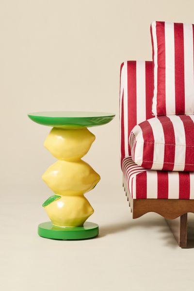 Urban Outfitters Stacked Lemon Sculpture Side Table In Yellow At