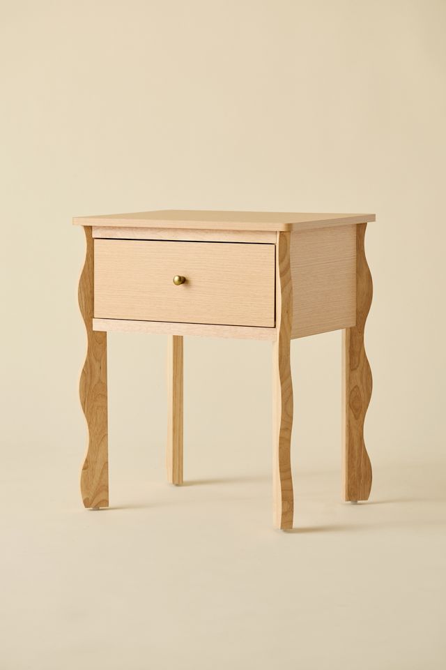 Sylvie Squiggle Wood Storage Nightstand #1