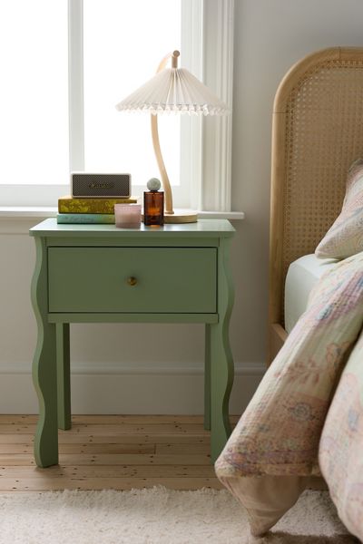 Sylvie Squiggle Wood Storage Nightstand