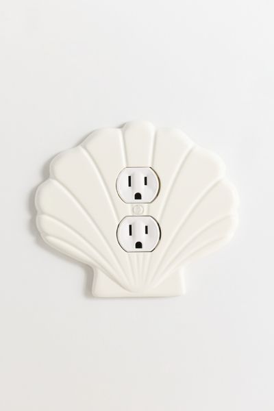 Urban Outfitters Shell Shaped Resin Switch Plate In Ivory At  In White