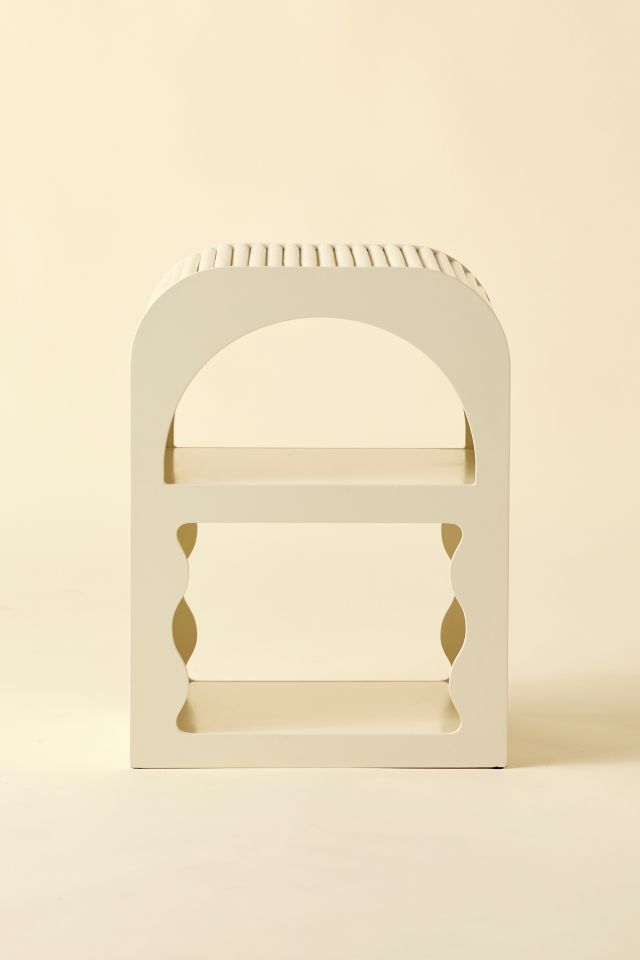 Ava Fluted Cutout Storage Nightstand #1