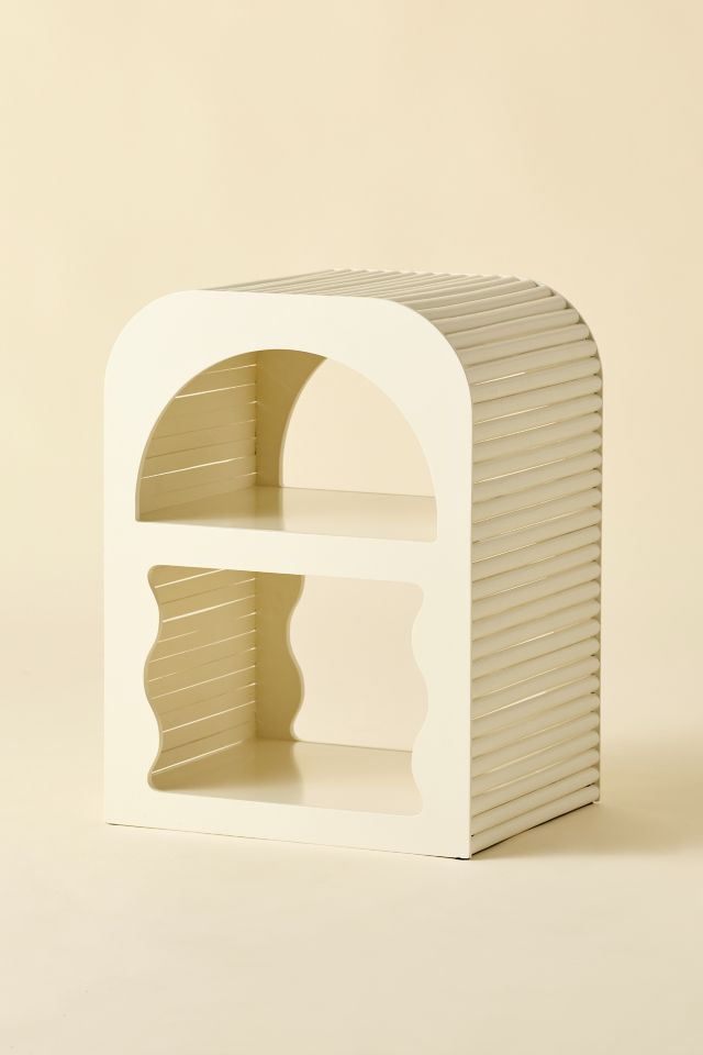 Ava Fluted Cutout Storage Nightstand #2