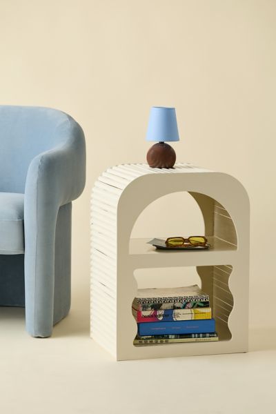 Jane Round Upholstered Storage Nightstand