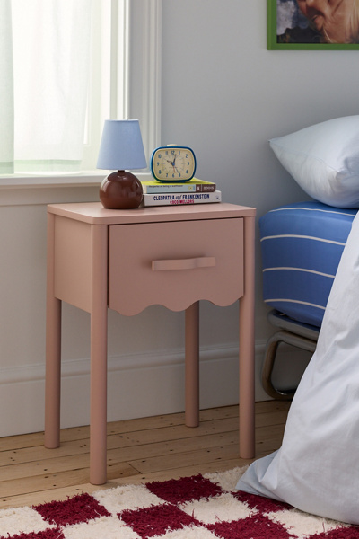 Daya Squiggle Storage Nightstand in Dusty Rose at Urban Outfitters