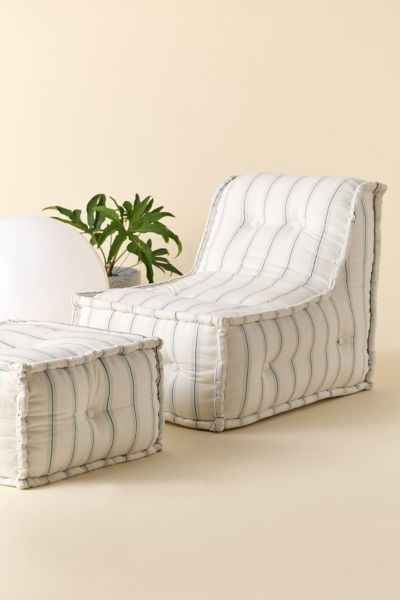 Urban Outfitters Reema Patterned Velvet Bean Bag Lounge Chair In Blue At