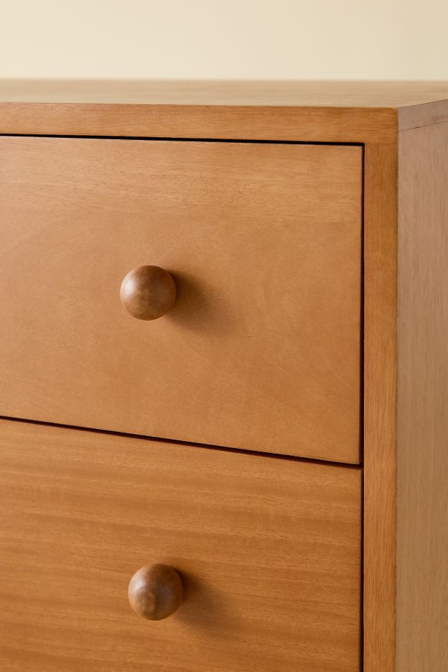 Knox 6-Drawer Wood Dresser - Stylish Retro Storage