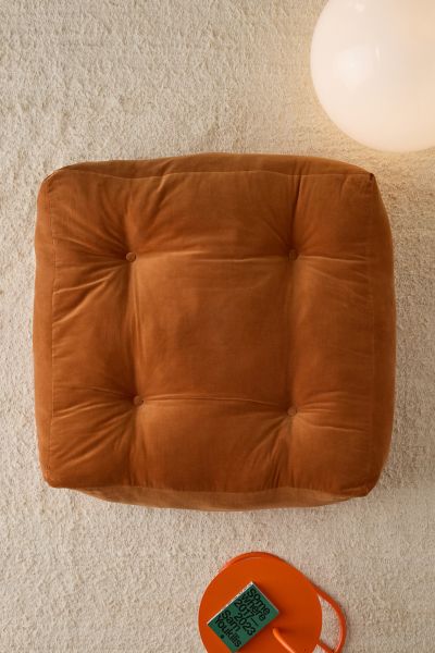 Urban Outfitters Finn Velvet Square Floor Pillow In Gold At