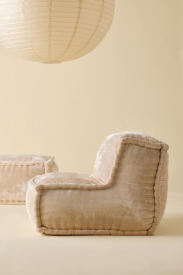Evie Velvet Bean Bag Lounge Chair #1