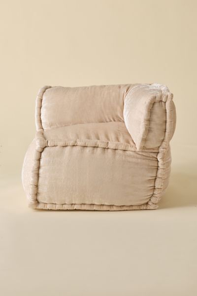 Urban Outfitters Evie Velvet Bean Bag Corner Lounge Chair In Ivory At